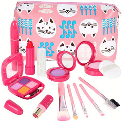 Pretend Makeup Kit For Girls Kids with Cosmetic Bag