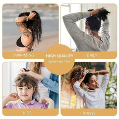 5 Pcs Women Elastic Hair Ties Spiral Ponytail Hair Band No Crease