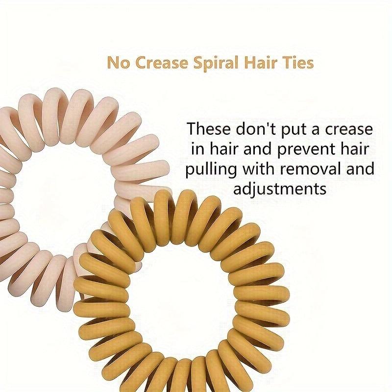 5 Pcs Women Elastic Hair Ties Spiral Ponytail Hair Band No Crease