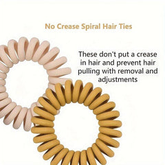 5 Pcs Women Elastic Hair Ties Spiral Ponytail Hair Band No Crease