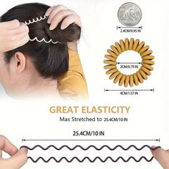 5 Pcs Women Elastic Hair Ties Spiral Ponytail Hair Band No Crease