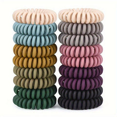 5 Pcs Women Elastic Hair Ties Spiral Ponytail Hair Band No Crease