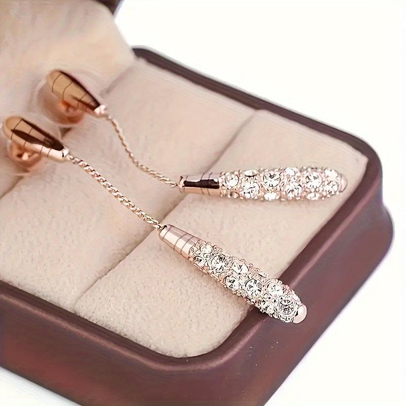 Long Teardrop Tassel Earrings For Women Engagement Party