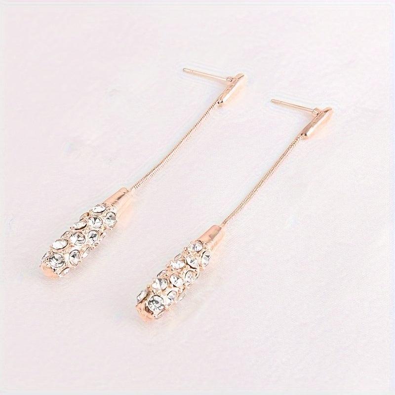 Long Teardrop Tassel Earrings For Women Engagement Party