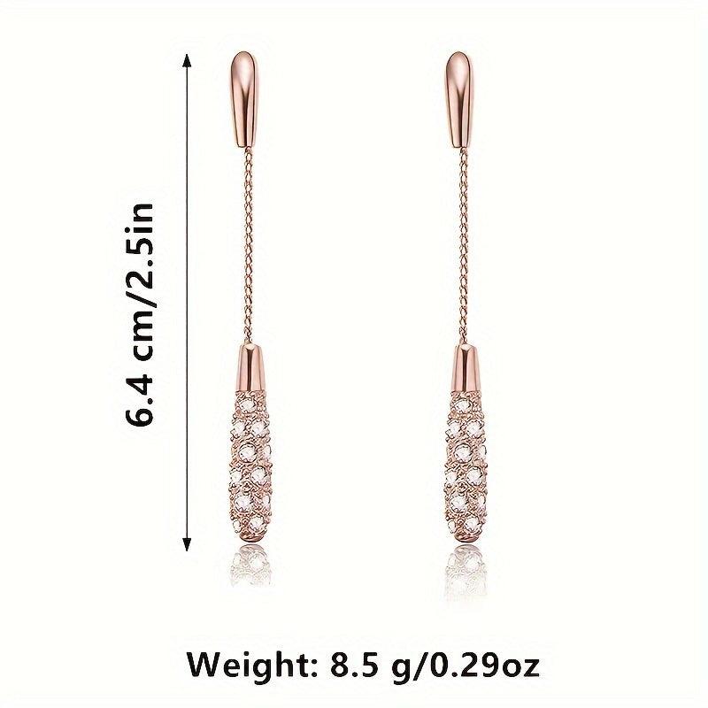 Long Teardrop Tassel Earrings For Women Engagement Party
