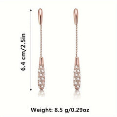 Long Teardrop Tassel Earrings For Women Engagement Party