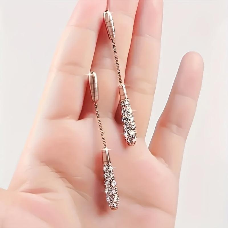 Long Teardrop Tassel Earrings For Women Engagement Party