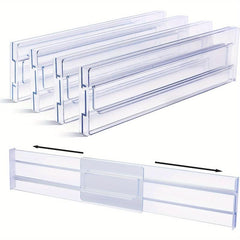 Drawer Dividers Organizers 8 Packs Adjustable Clear Plastic Separators