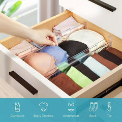 Drawer Dividers Organizers 8 Packs Adjustable Clear Plastic Separators