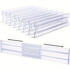 Drawer Dividers Organizers 8 Packs Adjustable Clear Plastic Separators