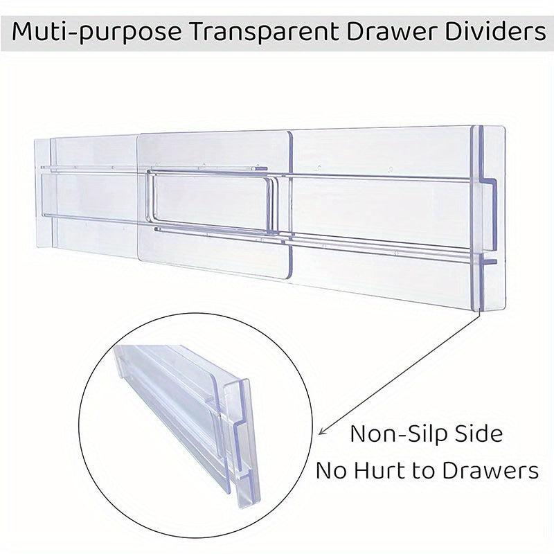 Drawer Dividers Organizers 8 Packs Adjustable Clear Plastic Separators