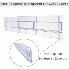 Drawer Dividers Organizers 8 Packs Adjustable Clear Plastic Separators