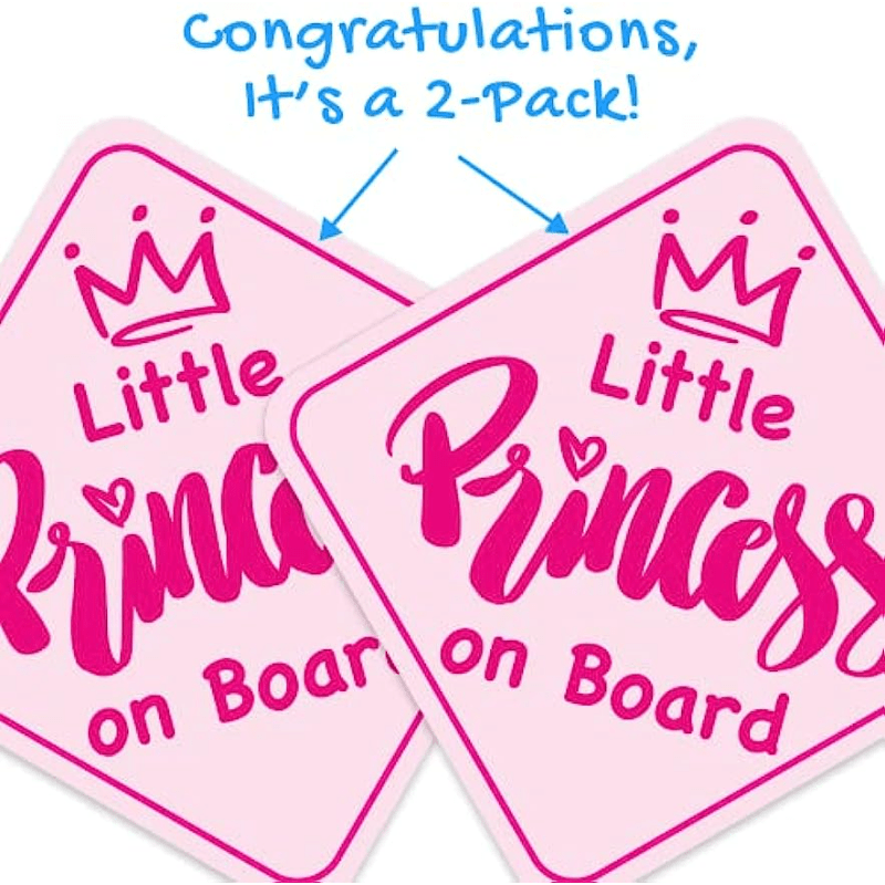 Princess On Board Sticker For Cars Removable Baby On Board Signs