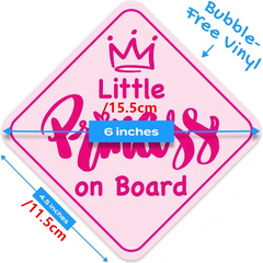 Princess On Board Sticker For Cars Removable Baby On Board Signs