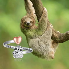Sloth With Heart Decor Ring Party Jewelry Christmas Halloween Gift