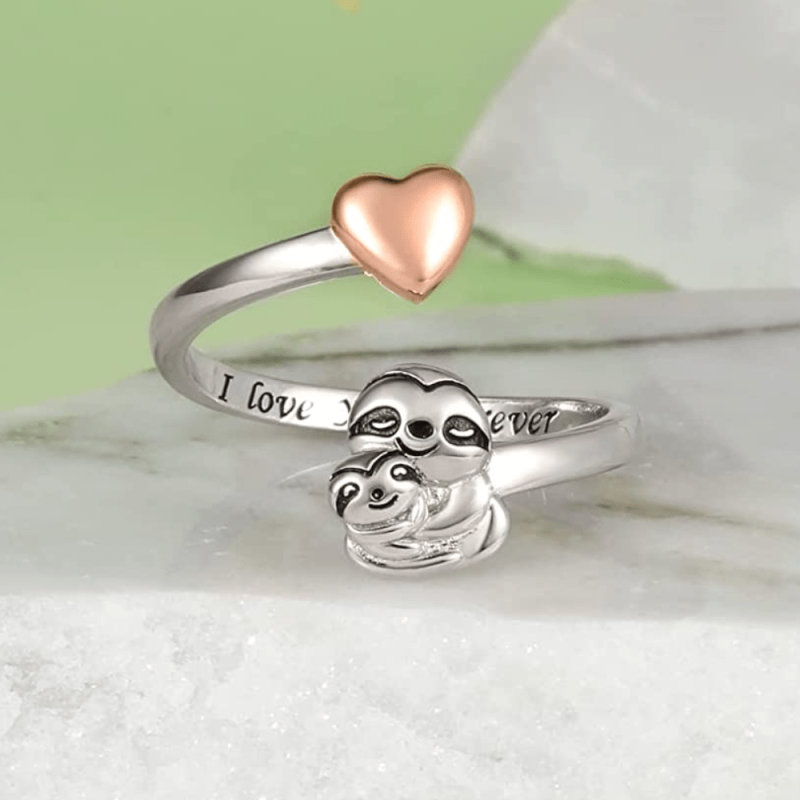 Sloth With Heart Decor Ring Party Jewelry Christmas Halloween Gift