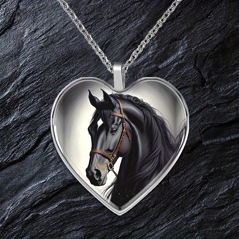 Horse Heart Necklace For Family Anniversary Christmas Gift