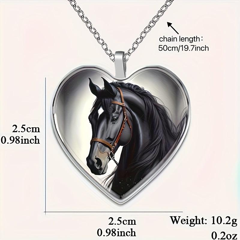 Horse Heart Necklace For Family Anniversary Christmas Gift
