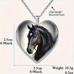 Horse Heart Necklace For Family Anniversary Christmas Gift