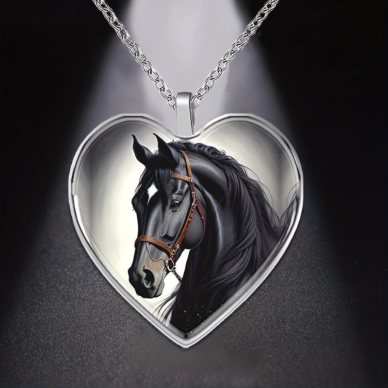 Horse Heart Necklace For Family Anniversary Christmas Gift