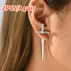 Vintage Sword Style Earrings Stud Earrings For Boys