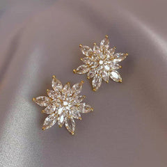 Zircon Snowflake Earrings Hook Dangle Party Jewelry