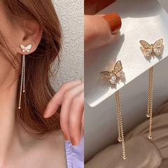 Butterfly Fairy Tassel Long Earrings Christmas Halloween Thanksgiving Gift