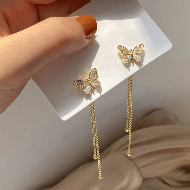 Butterfly Fairy Tassel Long Earrings Christmas Halloween Thanksgiving Gift