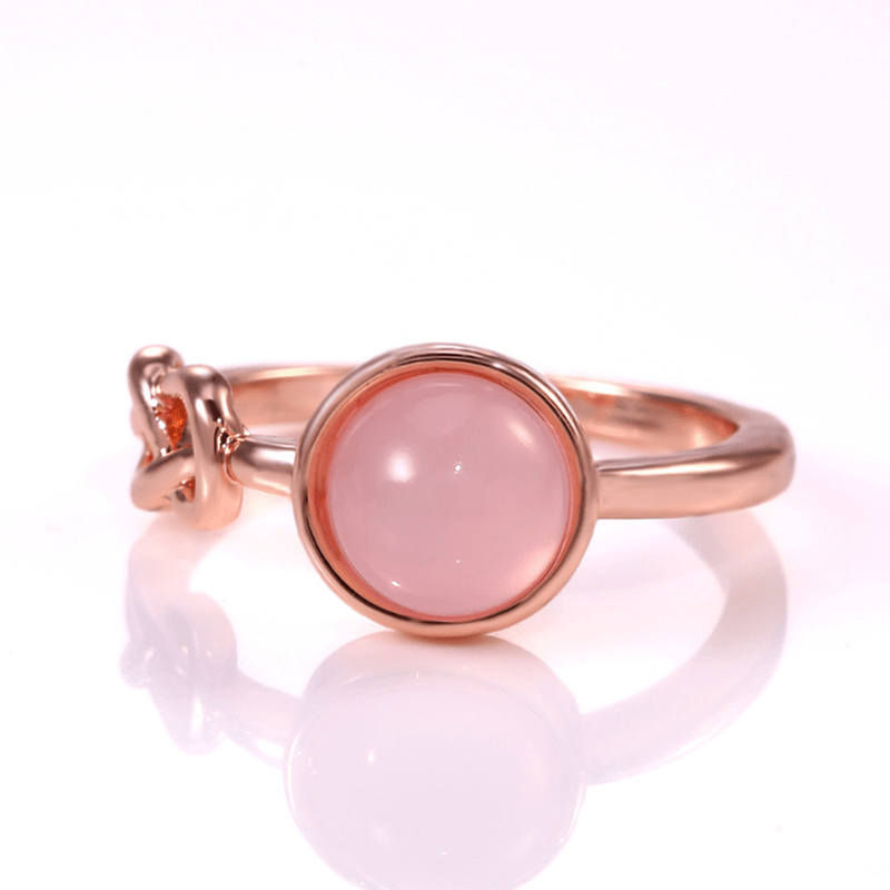 Pink Moonstone Golden Plated Ring