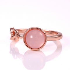 Pink Moonstone Golden Plated Ring