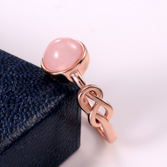 Pink Moonstone Golden Plated Ring