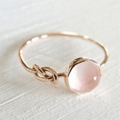 Pink Moonstone Golden Plated Ring