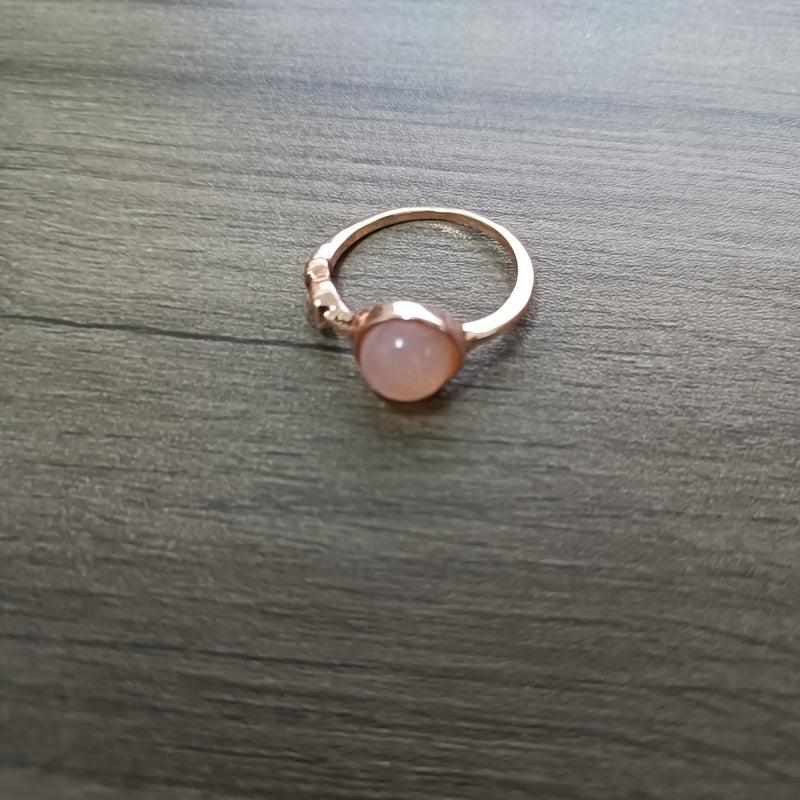 Pink Moonstone Golden Plated Ring