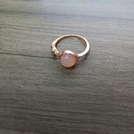 Pink Moonstone Golden Plated Ring