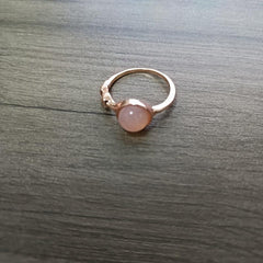 Pink Moonstone Golden Plated Ring