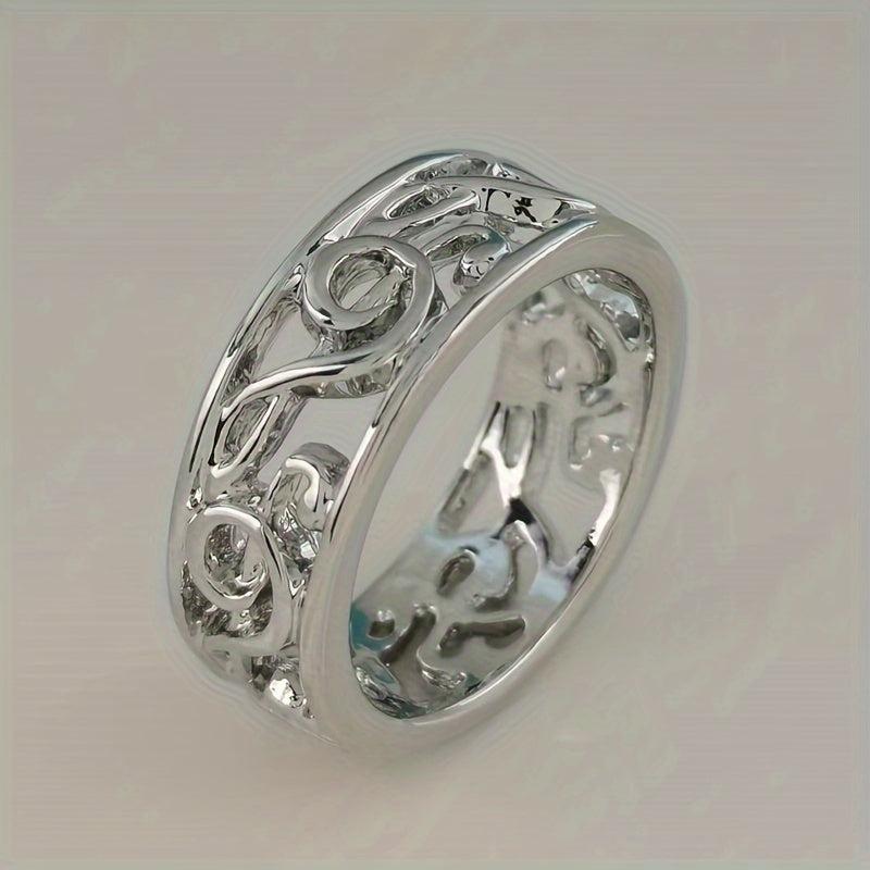 1pc Silvery Classic Ring Great Gift for Christmas Halloween Thanksgiving