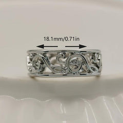 1pc Silvery Classic Ring Great Gift for Christmas Halloween Thanksgiving