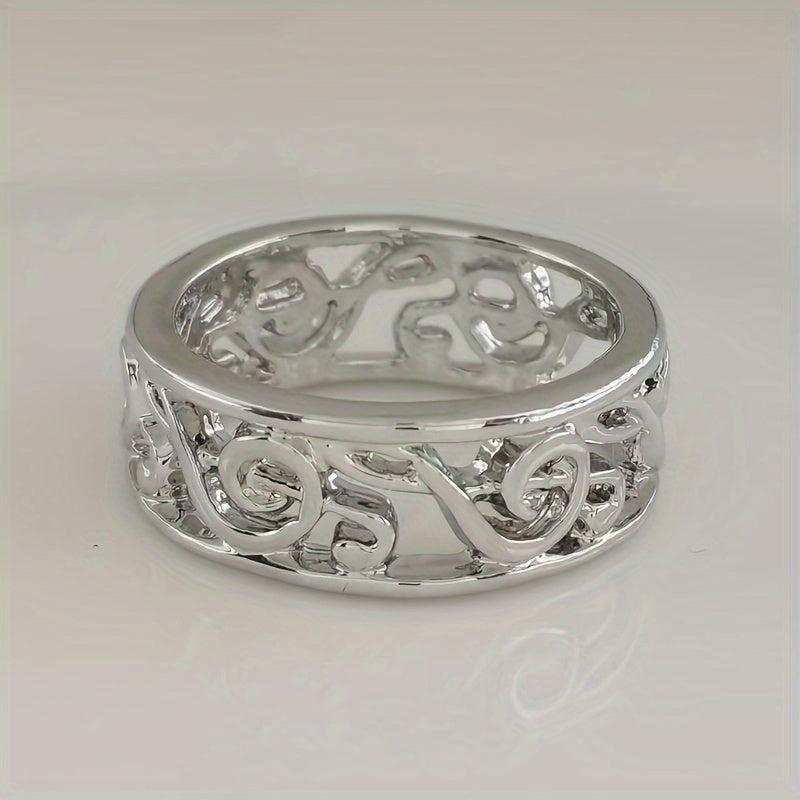 1pc Silvery Classic Ring Great Gift for Christmas Halloween Thanksgiving