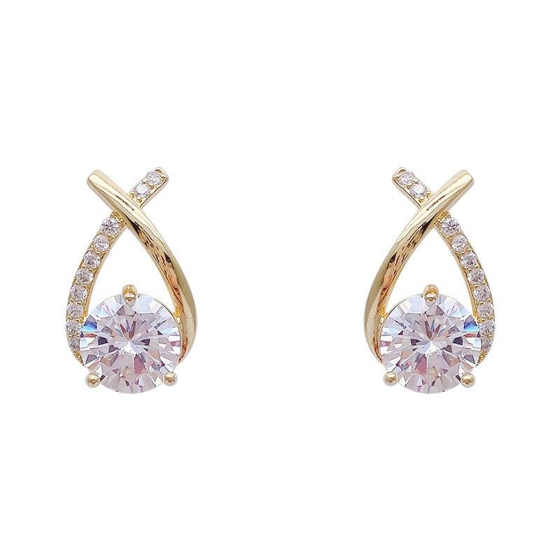 Cross Earrings Artificial Diamond Earrings