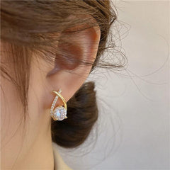 Cross Earrings Artificial Diamond Earrings
