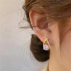 Cross Earrings Artificial Diamond Earrings