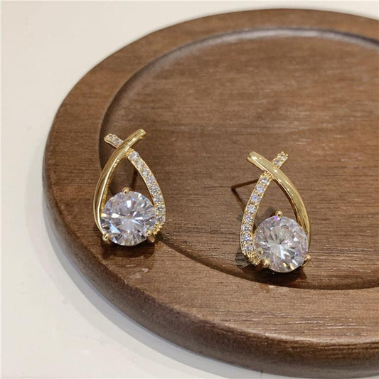 Cross Earrings Artificial Diamond Earrings
