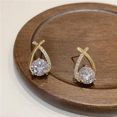 Cross Earrings Artificial Diamond Earrings