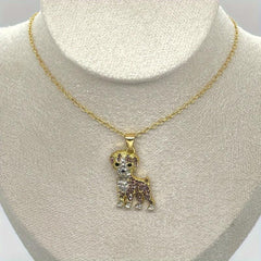 Boxing Dog Rhinestone Pendant Necklace Fashionable Ladies Pet Dog Jewelry
