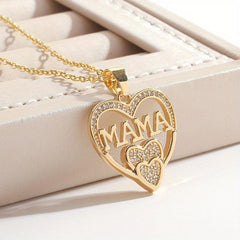 Women Letter Mama Necklace Party Jewelry Christmas Halloween Gift