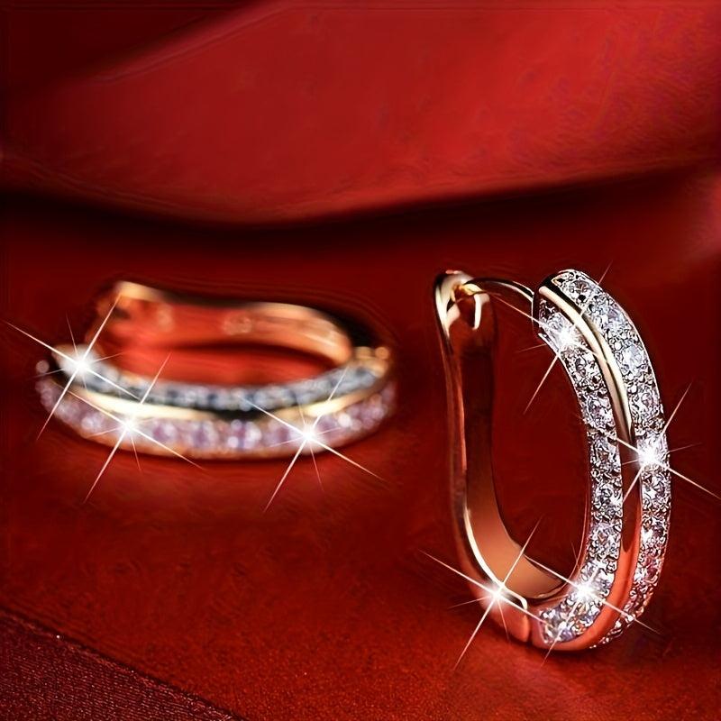 3 Sided Rhinestone Earrings Christmas Party Jewelry Gift For Women