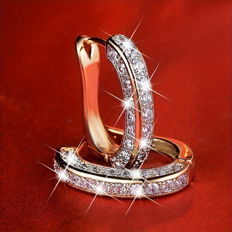 3 Sided Rhinestone Earrings Christmas Party Jewelry Gift For Women
