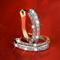 3 Sided Rhinestone Earrings Christmas Party Jewelry Gift For Women