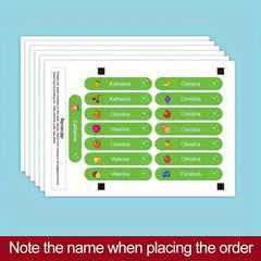Customized Healthy Food Illustrations Name Labels for School Supply