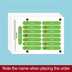 Customized Healthy Food Illustrations Name Labels for School Supply